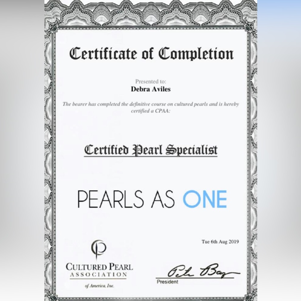 2019–Certified Pearl specialist